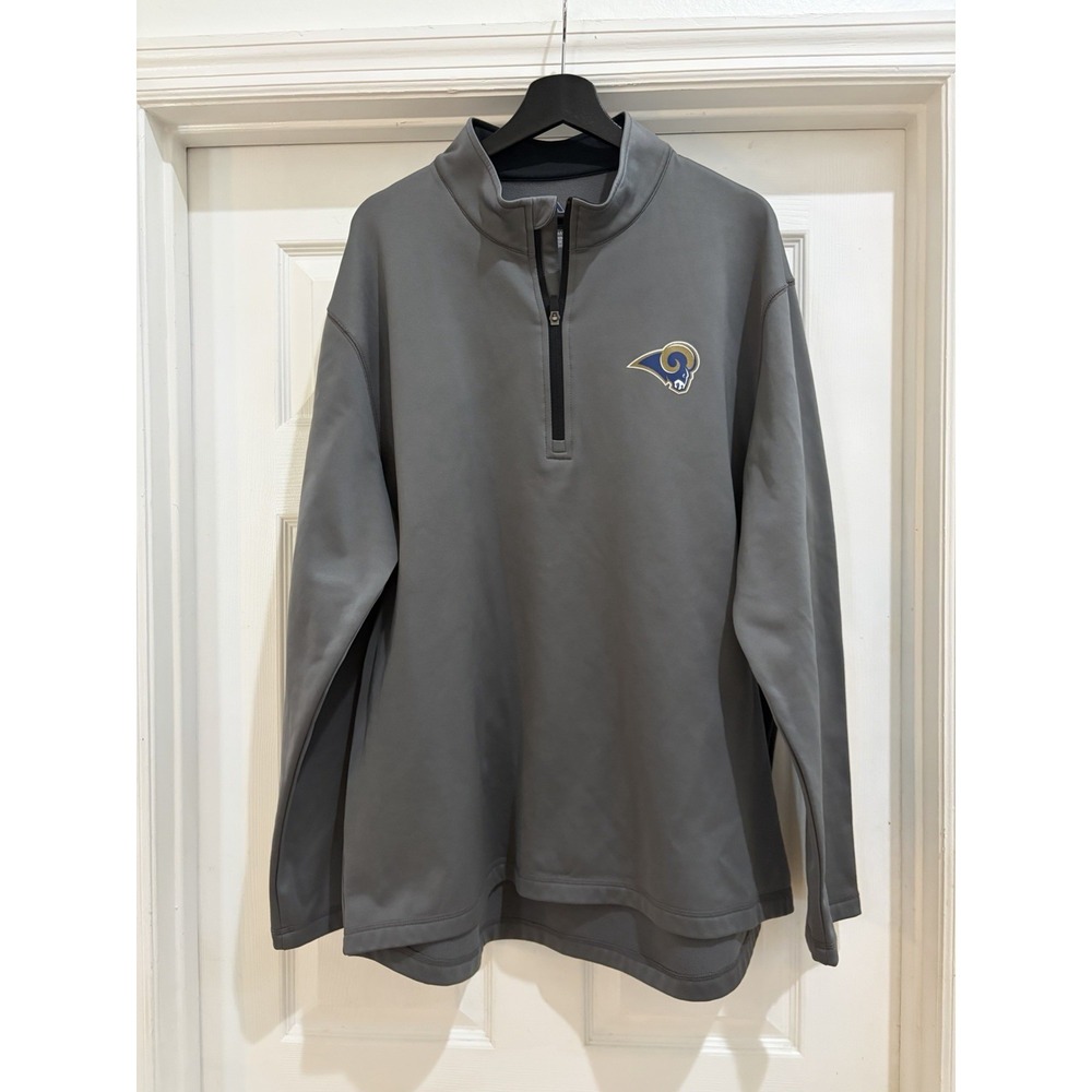 Los Angeles Rams Majestic ThermaBase Men's 2XL Gray Quarter-Zip Pullover